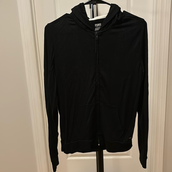 PINK Victoria's Secret Tops - Victoria secret PINK black zip up